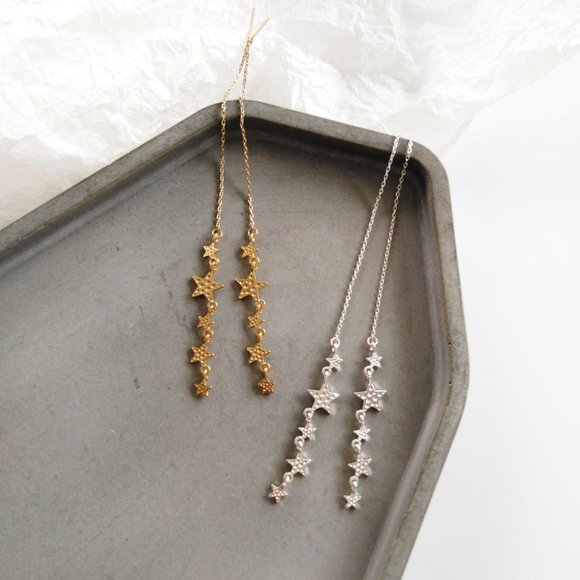 💙LAST ONE 💖Stars Drop Threader Earrings - Picture 7 of 9